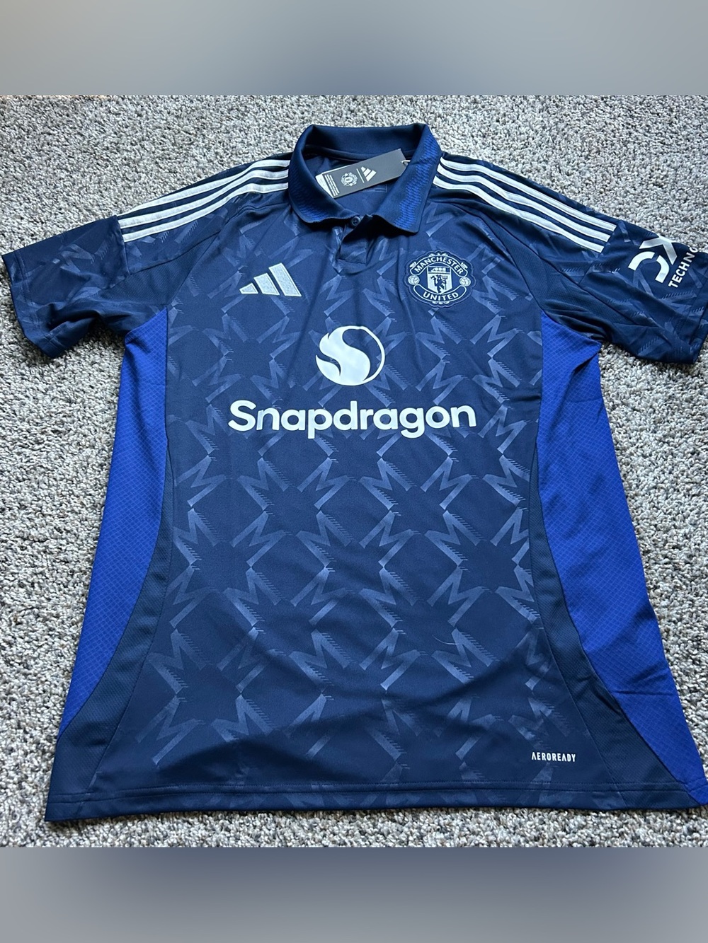 Adidas Manchester United 24/25 Away Soccer Jersey Blue Mens Size Large IU1390